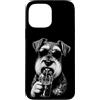 Retro Schnauzer Coffee Dog Meme Custodia per iPhone 13 Pro Max Schnauzer in miniatura che beve caffè freddo divertente amante dei cani