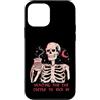 EduEly Studio Shop - Officially Licensed Custodia per iPhone 12 mini Aspettando il caffè per calciare in divertente scheletro caffeina EduEly