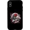 Samurai Geisha Rising Sun Japan Aestheti Custodia per iPhone X/XS Lama incontra la seta Samurai Geisha Giappone Style