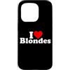 I HEART LOVE BLONDES Custodia per iPhone 15 Pro I LOVE CUORE BIONDI CAPELLI BIONDI