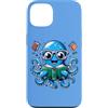 Book Lover Bookworm Reader And Retro Vin Custodia per iPhone 13 Bibliotecario Libro Mare Oceano Calamaro Gigante Lettura Divertente Polpo