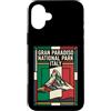 Gran Paradiso National Park Travel Art S Custodia per iPhone 16 Plus Gran Paradiso Parco Nazionale Italia Bandiera Vintage Viaggio