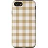 Simple Pattern Co Custodia per iPhone SE (2020) / 7/8 Motivo a quadretti beige crema | Plaid a scacchi neutri