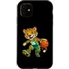 Bahaa's Tee Custodia per iPhone 11 Leopard Basketball Mascot Dribbling Sports Graphic