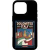 Dolomites Travel Art Studio Custodia per iPhone 16 Pro Dolomiti Italia Bandiera Montagne Alpine Vintage Travel Graphic