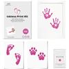 Ai Bei Parent Co. Impronte Mani e Piedi Neonati Set da 3 pezzi Cuscinetto del Timbro Senza Tocco Cornice Impronte Neonato Regalo per la nascita di un bambino Per Neonati Impronta Cucciolo Cane Gatto (Rosa)