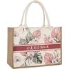 Eleeonora Borse Juta da Rivestire,Borsa Portatile in Iuta,Borsa Shopper di Iuta,Borsa della Spesa in Iuta,Portatile,Impermeabile,Pieghevole,per Picnic,Viaggi,Shopping,Spiaggia E Tutti I Giorni