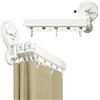 BOFITENG Asta per tenda da doccia pieghevole a 3 livelli, 104 cm, montaggio a parete, pieghevole a 360°, per bagno, senza fori, ventosa potente, angolo regolabile, stendibiancheria retrattile