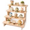 Sxutop 4 Livelli Espositore in Legno da Banco Espositore a Scaletta di Legno Massello Organizzatore per Profumi Rimovibile per Collezione di Figure,Cosmetici,Gioielli,Cupcake (29.5x28x23.5cm)