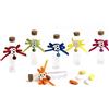 SFCOEABR Aurora Store 12 bottigliette in Vetro con Tappo in Sughero Bomboniera per Confetti h.12 cm diam. 2.5 cm Tipo provetta fiale portaconfetti Diciottesimo Compleanno 18 Anni Party Arancio Giallo Verde