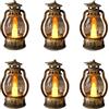 Generisch 6 mini lanterne a LED, retrò, piccole lanterne per Halloween, decorazione da tavolo, Natale, mini lanterna a LED, decorazione per feste (bronzo)