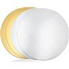 CiciIng Sottotorta rotondi CiciIng | 4 pezzi | 2 mm | Ø 20 cm | Argento e oro | Rotondi | Riutilizzabili | Piatto per torte in cartone per il trasporto di dolci e torte