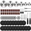NIANNIAN Set di 66 ruote da taglio per utensili rotanti Dremel, 20 dischi da taglio in resina, 6 lame per sega circolare HSS, 10 ruote da taglio diamantate da 545 22 mm, 20 tamburi abrasivi, 8 codolo e 2