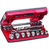 USAG 609 3/8 EB - Assortimento con cricchetto 3/8 in cassetta bimateriale con bussole esagonali (18 pz) 06090012
