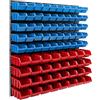 botle Sistema di stoccaggio da parete, 770 x 780 mm, 82 pezzi, scatole impilabili, pannelli da parete extra forti, scaffali espandibili, scaffali da officina, scaffalatura da officina