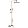 EasegantEl Colonna doccia in acciaio inox,Colonna doccia oro sistema doccia,Antico set doccia da parete Kit,Mano regolabile,Pulsante anulare, Casa,Hotel,Bagno,135,5cm