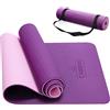 CAMBIVO Tappetino Yoga Antiscivolo 8mm, 183x60cm/183x61cm Tappetino Palestra Spesso in TPE, Yoga Mat Tappeto Pilates Fitness Alta Densit