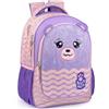 Julian Ross Teddy Bear Fluffy Peluche Zaino Scuola Elementare per Bambina, Ergonomico con Schienale Imbottito e Rinforzato, Spallacci Imbottiti, 3 Scomparti, Fodera Interna, Manico, 33x15x43h