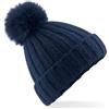 COOZO Unisex Berretto Grosso in Pelliccia Sintetica con Pompon Verbier