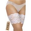 sesto senso 3 Paia Fasce Cosce Pizzo Anti Sfregamento Sexy Elastico Strisce Silicone Bianco 60-65 M