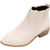 OBiQuzz Chelsea Boots - Stivaletti da donna in pelle scamosciata, con tacco a blocco, eleganti, da donna, antiscivolo, corti, da lavoro, autunno e inverno, taglia 36-43, beige., 42 EU