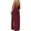 hehiy Vestiti Estivi Donna di Lino con Schiena Scoperta Vestito da Spiaggia Boho Chic Abito Lungo con Spalline Sottili Elegante Abiti Cerimonia Donna Caftano Scollato Senza Maniche Taglie Forti con Cordino