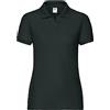 Fruit of the Loom, polo da donna a maniche corte, 65% poliestere/35% cotone Black XL