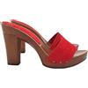 Kiara Shoes Zoccolo con Fascia in camoscio - Tacco 10 cm - MY810 Cam Rosso (Rosso, Sistema Taglie Calzature EU, Adulto, Donna, Numero, Media, 37)