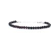 Eloboe essence Bracciale granato pietre naturali semipreziose Catena in argento sterling spessore 4 mm regolabile da 16cm a 19cm.