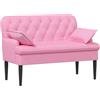 vidaXL Loveseat con bottoni imbottiti Rosa 111 x 68 x 80 cm Tessuto,