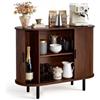 VEVOR Armadietto Organizzatore da Salotto con 2 Ante Scorrevoli, Credenza in Stile Medievale per Soggiorno, Ingresso, Mobile Contenitore da 100 x 40 x 75 cm, Credenza da Cucina in Noce