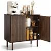 VEVOR Armadietto Portaoggetti da Salotto con 2 Ripiani, Credenza Mobile Contenitore in Stile Medievale per Soggiorno, Mobiletto Portaoggetti 80 x 37,5 x 80 cm Carico del Tavolo 30 kg Legno di Noce