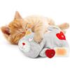 ALL FOR PAWS Heartbeat - Gatto di peluche calmante con battito cardiaco per separazione, sollievo dall'ansia, aiuto comportamentale per animali domestici (gatto grigio con battiti cardiaci)