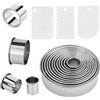 CARANNACLTD 12 Pezzi Coppapasta Rotondo, Coppapasta Tondo, Set da Taglio per Biscotti, Stampo per Biscotti Fondente