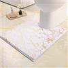QJHOMO - Tappetino da bagno antiscivolo, lavabile, con taglio bianco, tappeto da bagno dorato decorativo, accessori da bagno di lusso, morbido, in microfibra assorbente, 50 x 60 cm