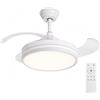 JYC CREATIVE Ventilatore da soffitto con luce LED e telecomando, motore DC 30 W, LED 60 W, 5600 lm, 6 velocità, 3 temperature di colore 3000 K/4200 K/6500 K, timer 2/4 h, bianco