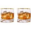 Glasseam Bicchieri Da Whisky Irregolari Set Di 2 Bicchieri Da Scotch Con Pieghe Inclinate Bicchiere Da Whisky Alla Moda 250Ml Per Papà, Marito, Amici, Bicchieri Per Bicchiere Da Bourbon/Rum/Bar