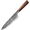 FINDKING Coltello Chef Damasco 19 cm, Acciaio VG-10, Legno Burl