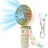 Generico Ventilatore portatile: gadget portatile per il raffreddamento senza | Mini ventilatore personale ricaricabile tramite USB con flusso d'aria regolabile per viaggi, ufficio, casa, campeggio e uso e