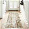 Famibay Tappeto a passatoia 80 x 150 cm, beige, marrone, antiscivolo, lavabile, per ingresso, cucina, camera da letto, soggiorno