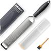 Deiss LUX - Grattugia fine e grattugia per limone, parmigiano, palmare, spezie, agrumi, formaggi a pasta dura, aglio, cioccolato, noci, zenzero, verdure