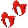 HDouii 2 fasce rosse alla moda da donna con fiocco, squisite fasce con fiocco annodato per donne con doppio strato e nodo rosso, accessori per donne e ragazze per la cura dei capelli