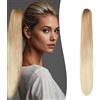 Gairyan 60cm Coda Finta Capelli Extension Lisci con Pinza Posticci per Capelli Sintetici Extension Coda Capelli Lunghi Clip Coda di Cavallo Claw Ponytail Naturale per Donna, Bionda scura Ombre bionda