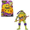 TEENAGE MUTANT NINJA Giochi Preziosi - Donatello Tartarughe Ninja Caos Mutante, Donatello Deluxe Parlante da 15 cm con Effetti Sonori e Funzione Meccanica da Combattimento, Per Bambini dai 4 anni