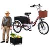 Generic Triciclo elettrico per adulti da 20 pollici, 7 velocità, con cestino posteriore rimovibile (maniglia a trazione) e faro, 3 modalità di guida, carico massimo 150 kg, ideale per il pendolarism