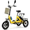 Generic Bicicletta elettrica pieghevole per adulti, bici ibrida elettrica, batteria al litio da 48 V 10,4 Ah, doppi freni a disco, telaio a scavalco basso, cestino anteriore e portapacchi posteriore