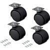 kippen 1614BX - SET DI 4 RUOTE GEMELLATE DA MM.50 CON PIASTRA GIREVOLE