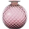 Venini - Vaso Monofiori Balloton Ametista H 16,5 cm in Vetro Soffiato di Murano