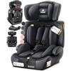 KIDIZ Seggiolino auto per bambini, gruppo 1 + 2 + 3, 9 - 36 kg, cintura di sicurezza a 5 punti, seggiolino auto, seggiolino auto, poggiatesta regolabile (antracite, seggiolino per bambini)