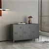 Dmora - Credenza Mora, Buffet da Soggiorno, Madia da Salotto, Dispensa da Cucina, 120x40 h73 cm, Ardesia